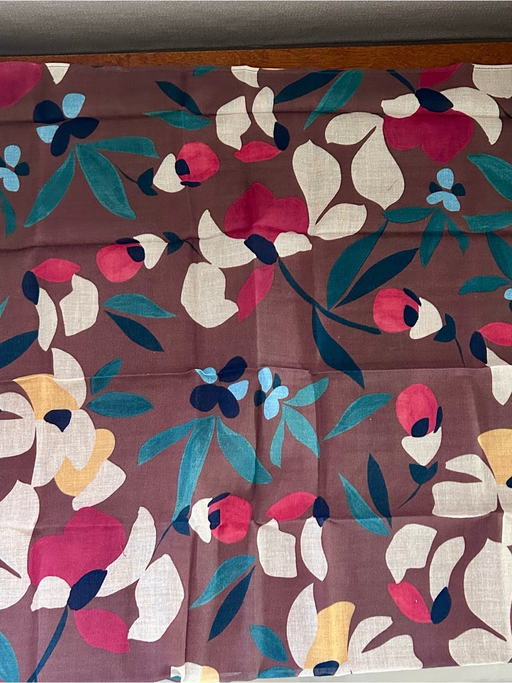Sézane brown floral cotton scarf